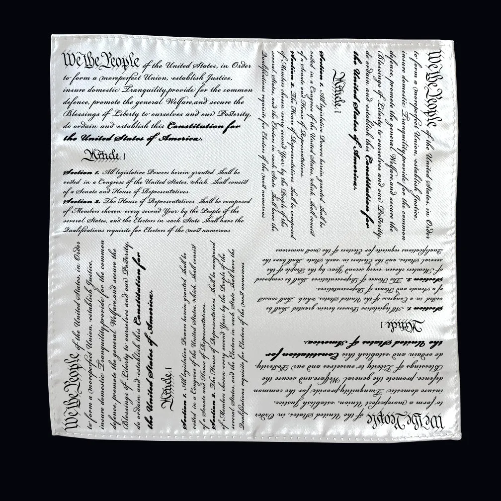 US Constitution Pocket Square, We the People, Pocket Square with US Constitution. lawmaker gift, legislator gift.