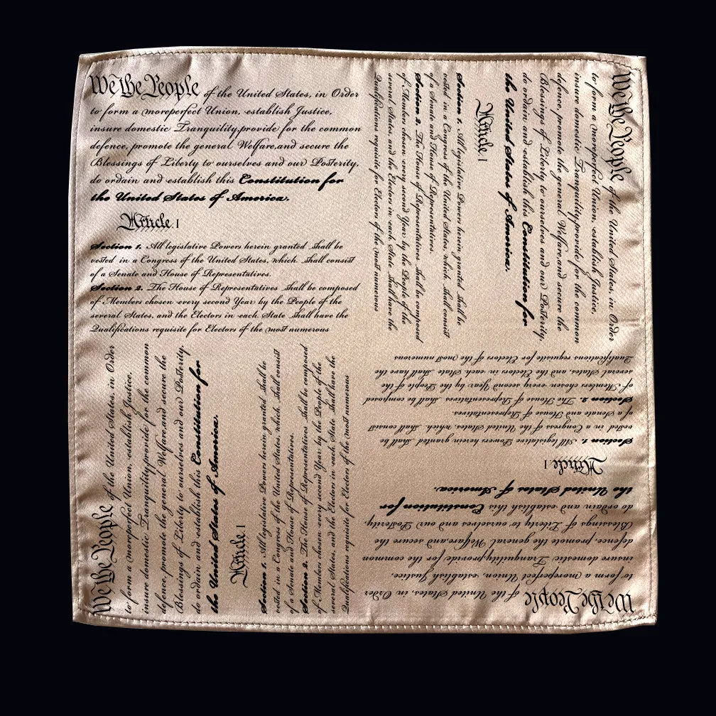 US Constitution Pocket Square, We the People, Pocket Square with US Constitution. lawmaker gift, legislator gift.