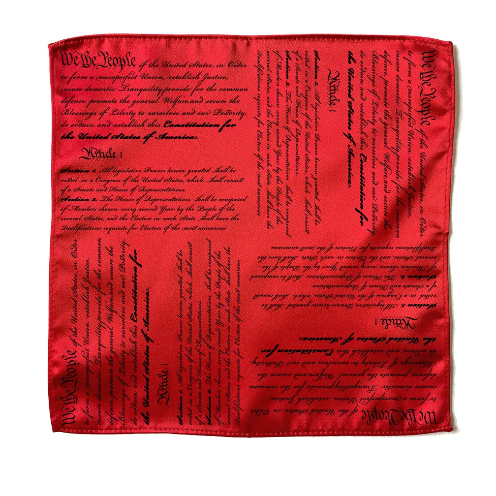 US Constitution Pocket Square, We the People, Pocket Square with US Constitution. lawmaker gift, legislator gift.