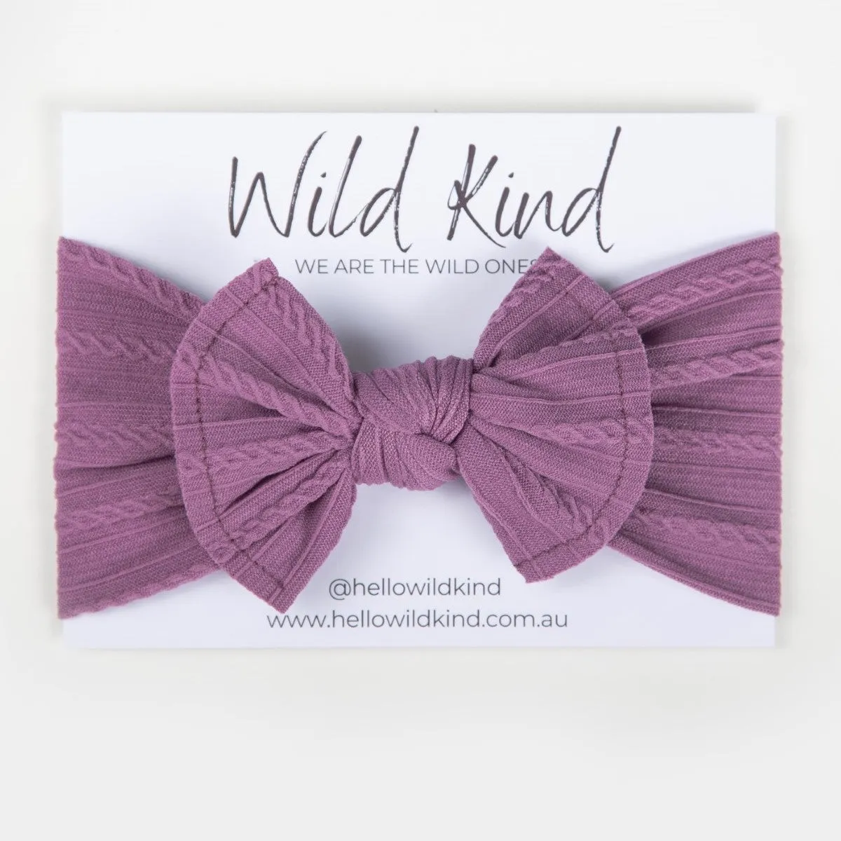 Wild Kind Ayla Wide Bow Headband - Amethyst