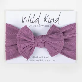 Wild Kind Ayla Wide Bow Headband - Amethyst