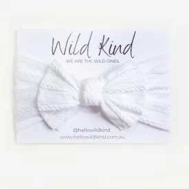 Wild Kind Ayla Wide Bow Headband - Snow